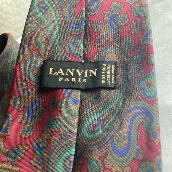 LANVIN PARIS PURE SILK PAYSLEY TIE - Picture 4 of 6